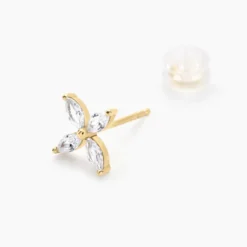 Boucles D'oreilles Puces Stellia Or Jaune Oxyde De Zirconium