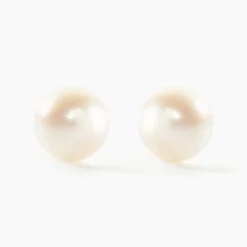 Boucles D'oreilles Puces Suki Or Jaune Perle De Culture