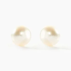 Boucles D'oreilles Puces Suki Or Jaune Perle De Culture