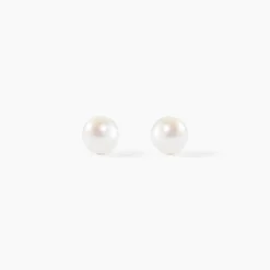 Boucles D'oreilles Puces Suki Or Jaune Perle De Culture