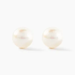 Boucles D'oreilles Puces Suki Or Jaune Perle De Culture