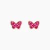 Boucles D'oreilles Puces Sulivia Papillon Or Jaune