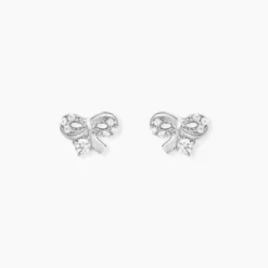 Boucles D'oreilles Puces Suna Argent Blanc Oxyde De Zirconium