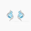 Boucles D'oreilles Puces Sunset Or Blanc Topaze Oxyde