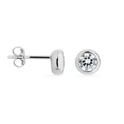 Boucles D'oreilles Puces Talya Argent Blanc Oxyde De Zirconium