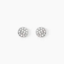 Boucles D'oreilles Puces Teani Or Blanc Diamant