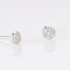 Boucles D'oreilles Puces Teani Or Blanc Diamant