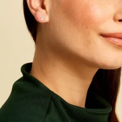 Boucles D'oreilles Puces Tierra Or Jaune Oxyde De Zirconium