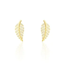 Boucles D'oreilles Puces Tourkia Or Jaune Oxyde De Zirconium