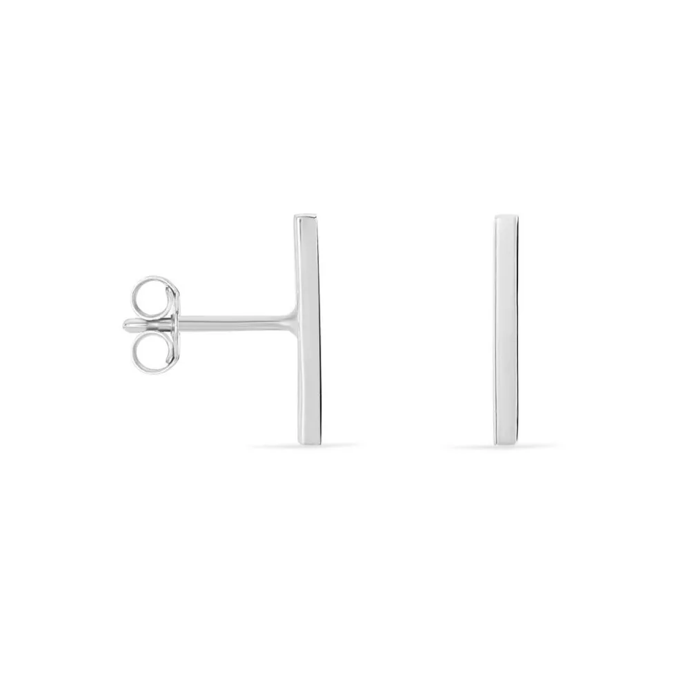 Boucles D'oreilles Puces Tullia Argent Blanc