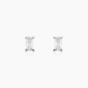 Boucles D'oreilles Puces Udia Argent Blanc Oxyde De Zirconium