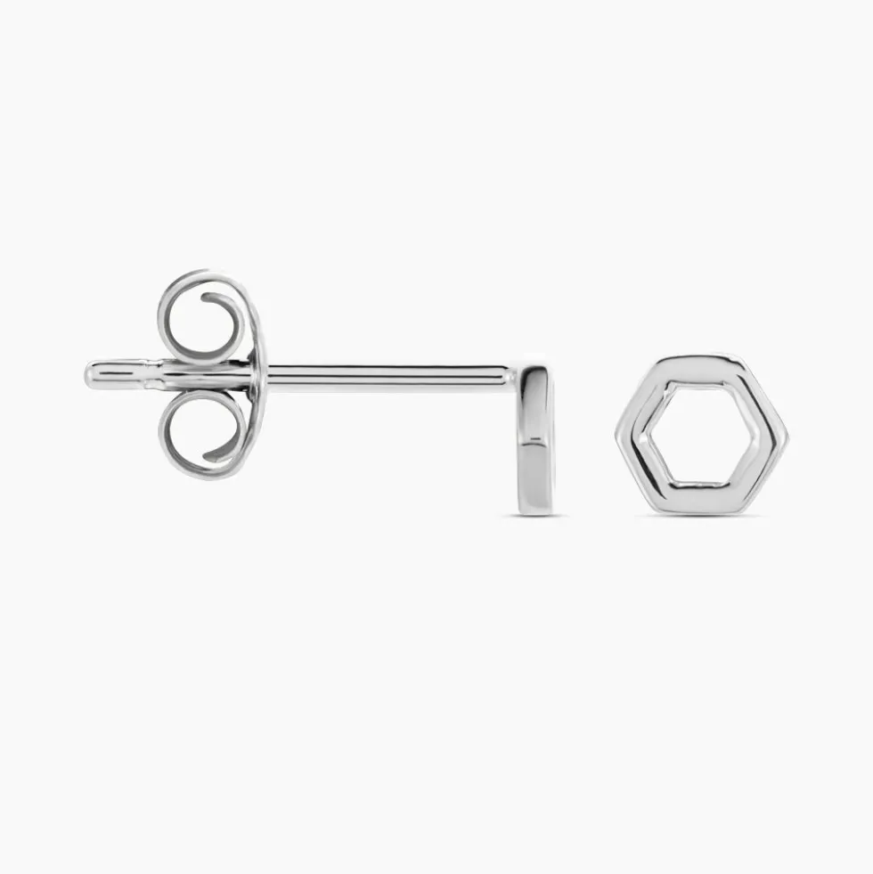 Boucles D'oreilles Puces Ulima Argent Blanc