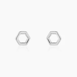 Boucles D'oreilles Puces Ulima Argent Blanc