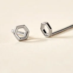 Boucles D'oreilles Puces Ulima Argent Blanc