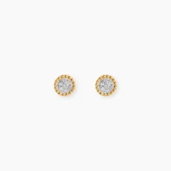 Boucles D'oreilles Puces Vaina Or Jaune Diamant