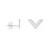 Boucles D'oreilles Puces Veroniica Argent Blanc