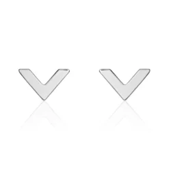 Boucles D'oreilles Puces Veroniica Argent Blanc