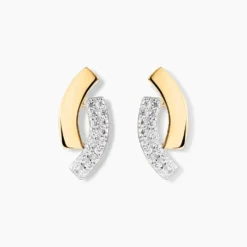 Boucles D'oreilles Puces Vero Or Jaune Oxyde De Zirconium