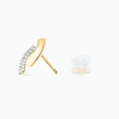 Boucles D'oreilles Puces Vero Or Jaune Oxyde De Zirconium