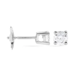 Boucles D'oreilles Puces Victoria Or Blanc Diamant