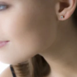 Boucles D'oreilles Puces Victoria Or Jaune Diamant