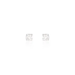 Boucles D'oreilles Puces Victoria Or Blanc Diamant