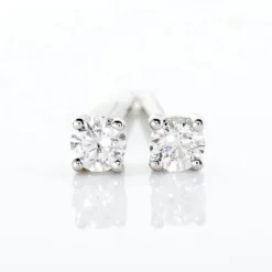 Boucles D'oreilles Puces Victoria Or Blanc Diamant