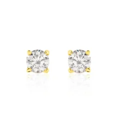 Boucles D'oreilles Puces Victoria Or Jaune Diamant
