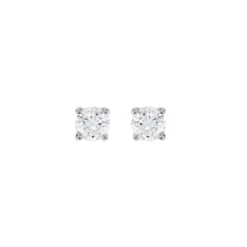 Boucles D'oreilles Puces Victoria Or Blanc Diamant