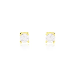 Boucles D'oreilles Puces Victoria Or Jaune Diamant