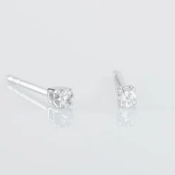 Boucles D'oreilles Puces Victoria Or Blanc Diamant