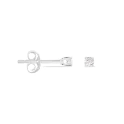 Boucles D'oreilles Puces Victoria Or Blanc Diamant
