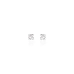 Boucles D'oreilles Puces Victoria Or Blanc Diamant