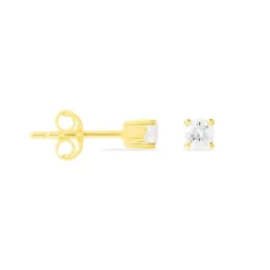 Boucles D'oreilles Puces Victoria Or Jaune Diamant