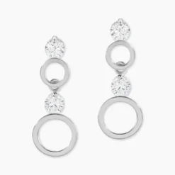 Boucles D'oreilles Puces Wynona Or Blanc Oxyde