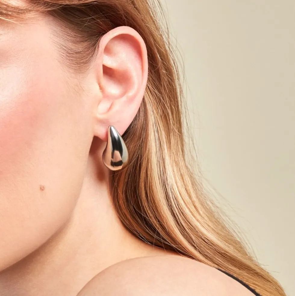 Boucles D'oreilles Puces Xenia Acier Blanc