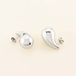 Boucles D'oreilles Puces Xenia Acier Blanc