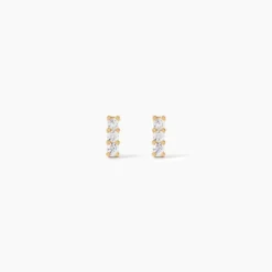 Boucles D'oreilles Puces Youssa Barrettes Or Jaune Oxyde De Zirconium