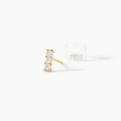Boucles D'oreilles Puces Youssa Barrettes Or Jaune Oxyde De Zirconium