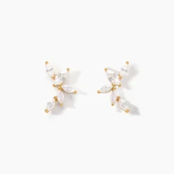 Boucles D'oreilles Puces Youssa Or Jaune Oxyde De Zirconium
