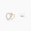 Boucles D'oreilles Puces Ysma Or Jaune Argent Blanc