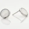 Boucles D'oreilles Puces Zealie Argent Blanc Nacre