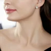 Boucles D'oreilles Puces Zoelle Argent Blanc Nacre