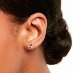 Boucles D'Oreillesucles D'Oreilles Dépareillées Loanne Or Jaune Oxyde De Zirconium
