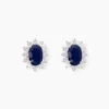 Boucles D'oreilles Vladimir Or Blanc Saphir Diamants