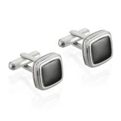 Boutons De Manchette Acier Bicolore Leucetios