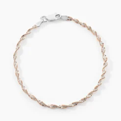 Bracelet Abie Torsade Argent Bicolore