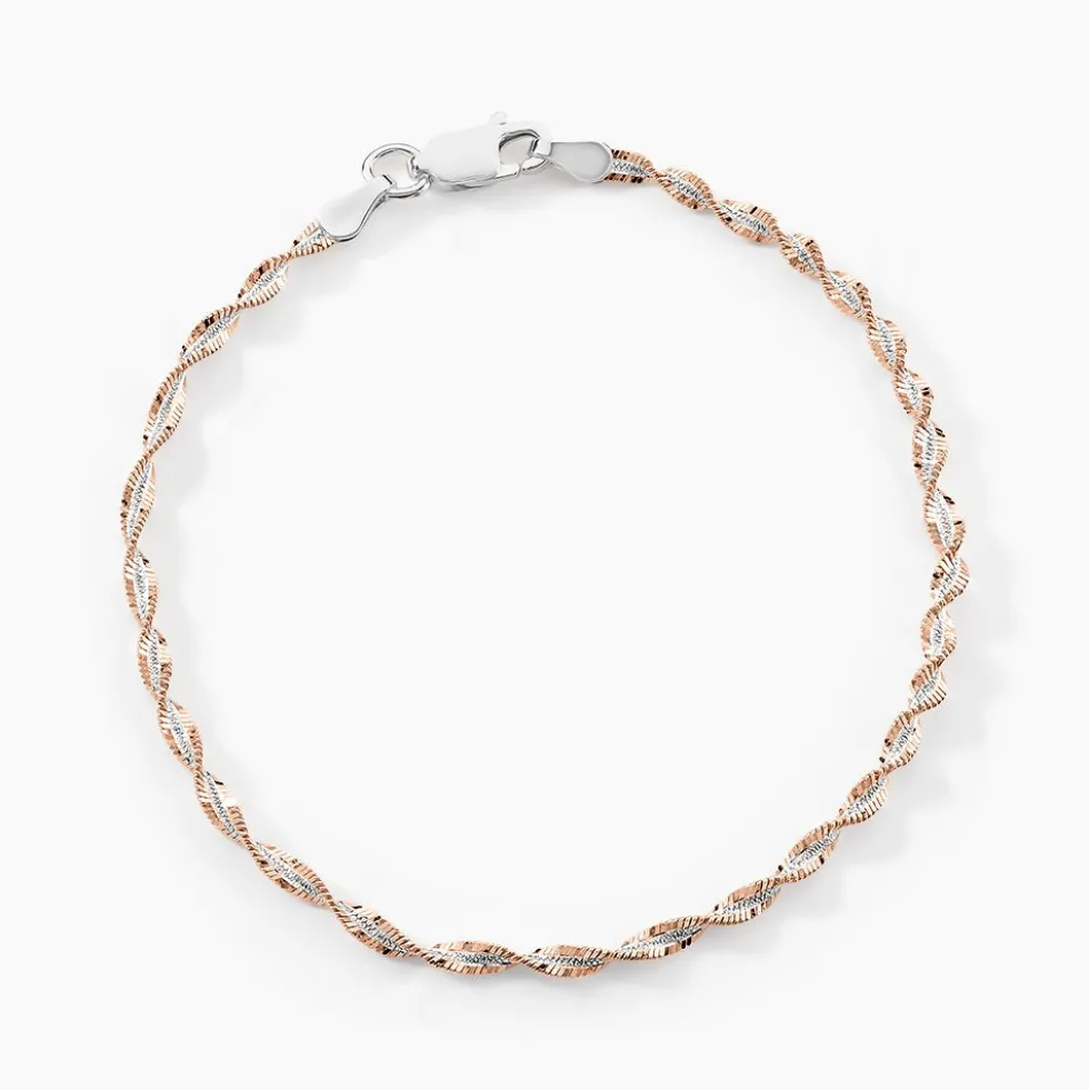 Bracelet Abie Torsade Argent Bicolore