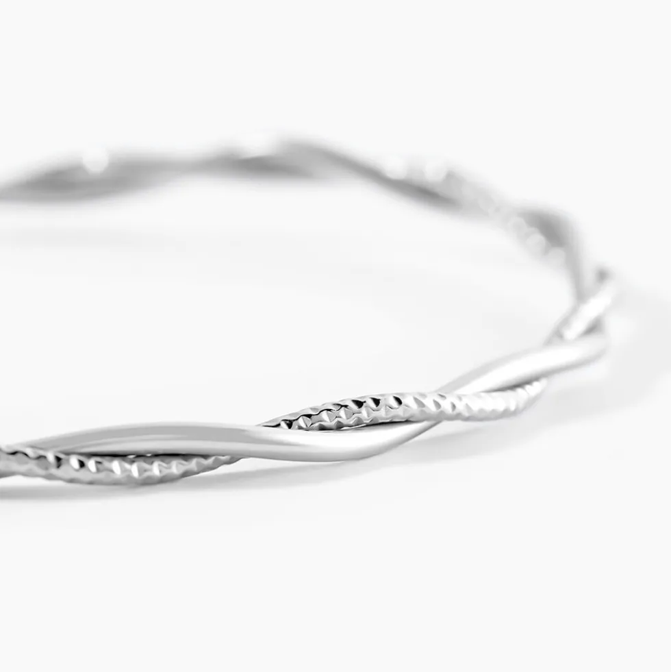 Bracelet Abie Torsade Argent Blanc