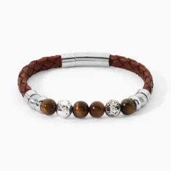 Bracelet Acier Blanc Abraham Pierre De Synthese